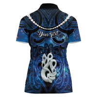 Personalized Maori Matariki Manaia Women Polo Shirt Maori Kowhaiwhai Pattern Galaxy