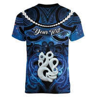 Personalized Maori Matariki Manaia Women V-Neck T-Shirt Maori Kowhaiwhai Pattern Galaxy LT01 - Polynesian Pride