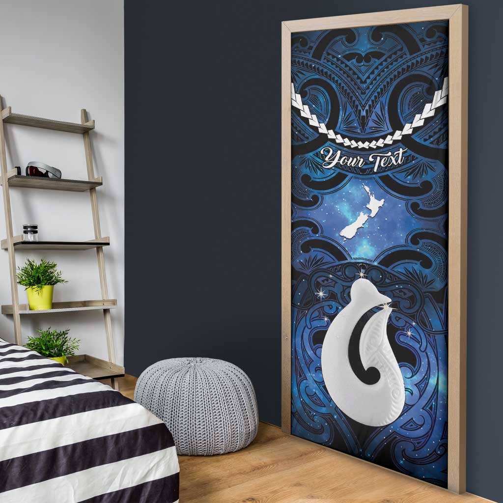 Personalized Maori Matariki Hei Matau Door Cover Maori Kowhaiwhai Pattern Galaxy