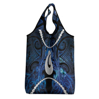 Maori Matariki Hei Matau Grocery Bag Maori Kowhaiwhai Pattern Galaxy