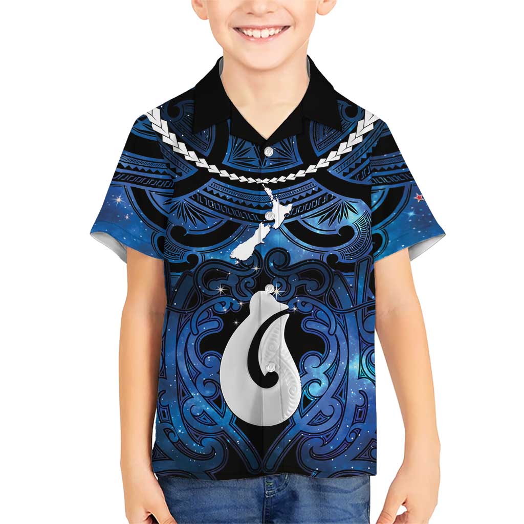 Personalized Maori Matariki Hei Matau Hawaiian Shirt Maori Kowhaiwhai Pattern Galaxy