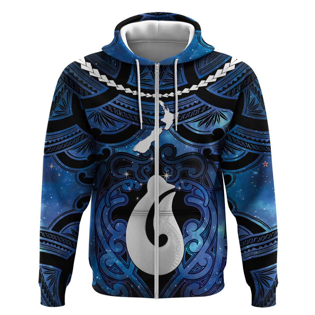 Personalized Maori Matariki Hei Matau Hoodie Maori Kowhaiwhai Pattern Galaxy