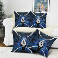 Maori Matariki Hei Matau Pillow Cover Maori Kowhaiwhai Pattern Galaxy