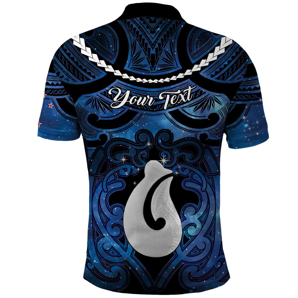 Personalized Maori Matariki Hei Matau Polo Shirt Maori Kowhaiwhai Pattern Galaxy