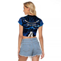 Personalized Maori Matariki Hei Matau Raglan Cropped T Shirt Maori Kowhaiwhai Pattern Galaxy