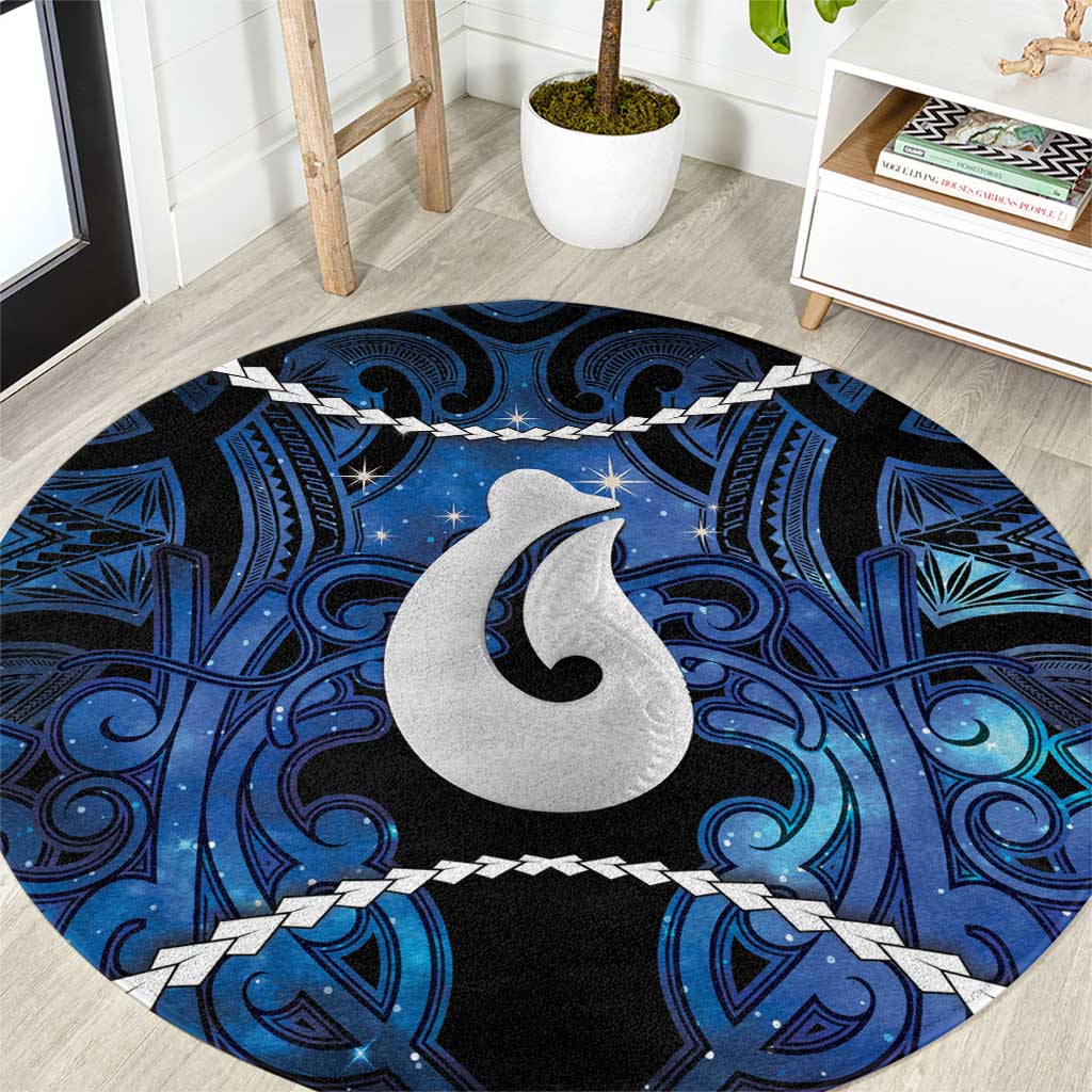 Maori Matariki Hei Matau Round Carpet Maori Kowhaiwhai Pattern Galaxy