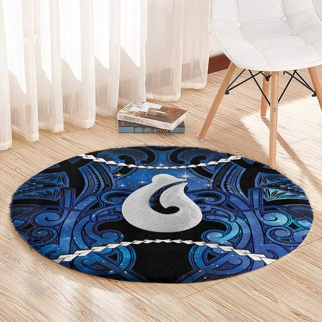Maori Matariki Hei Matau Round Carpet Maori Kowhaiwhai Pattern Galaxy