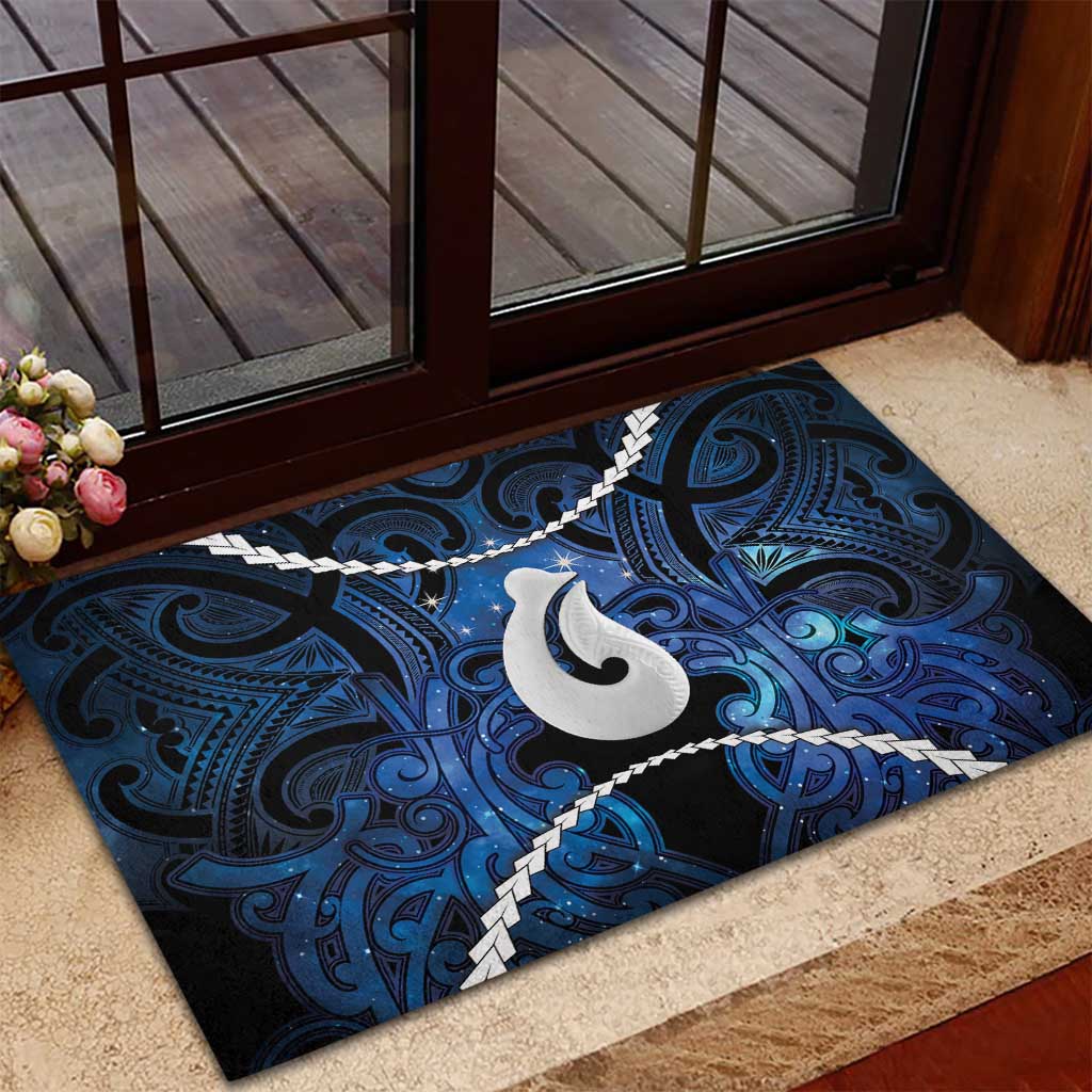 Maori Matariki Hei Matau Rubber Doormat Maori Kowhaiwhai Pattern Galaxy