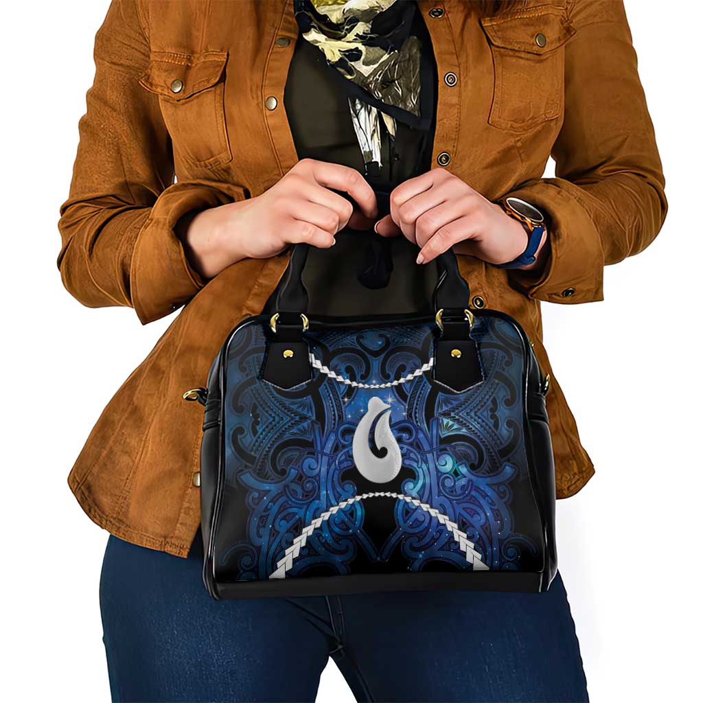 Maori Matariki Hei Matau Shoulder Handbag Maori Kowhaiwhai Pattern Galaxy