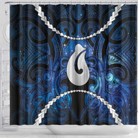 Maori Matariki Hei Matau Shower Curtain Maori Kowhaiwhai Pattern Galaxy