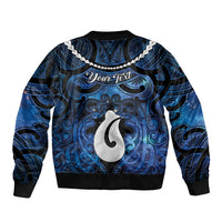 Personalized Maori Matariki Hei Matau Sleeve Zip Bomber Jacket Maori Kowhaiwhai Pattern Galaxy