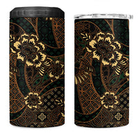 Indonesian Batik Pattern Vintage Brown 4 in 1 Can Cooler Tumbler LT01 One Size: 16 oz Brown - Polynesian Pride