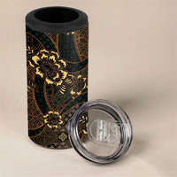 Indonesian Batik Pattern Vintage Brown 4 in 1 Can Cooler Tumbler LT01 - Polynesian Pride