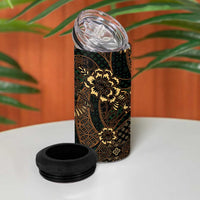 Indonesian Batik Pattern Vintage Brown 4 in 1 Can Cooler Tumbler LT01 - Polynesian Pride