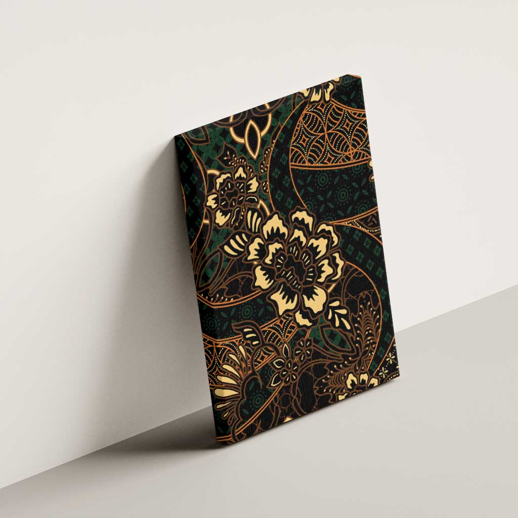 Indonesian Batik Pattern Vintage Brown Canvas Wall Art