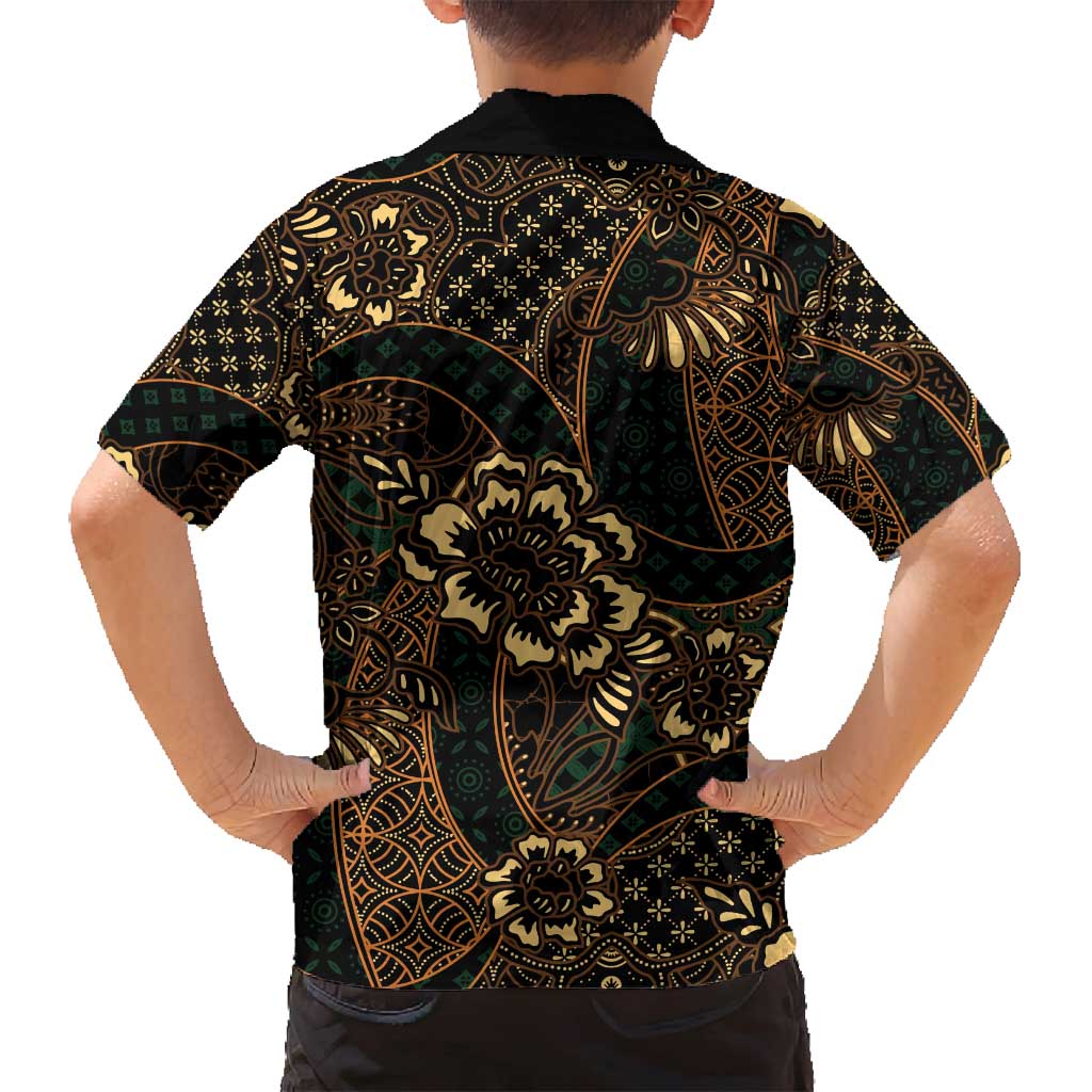 Indonesian Batik Pattern Vintage Brown Family Matching Long Sleeve Bodycon Dress and Hawaiian Shirt LT01 - Polynesian Pride