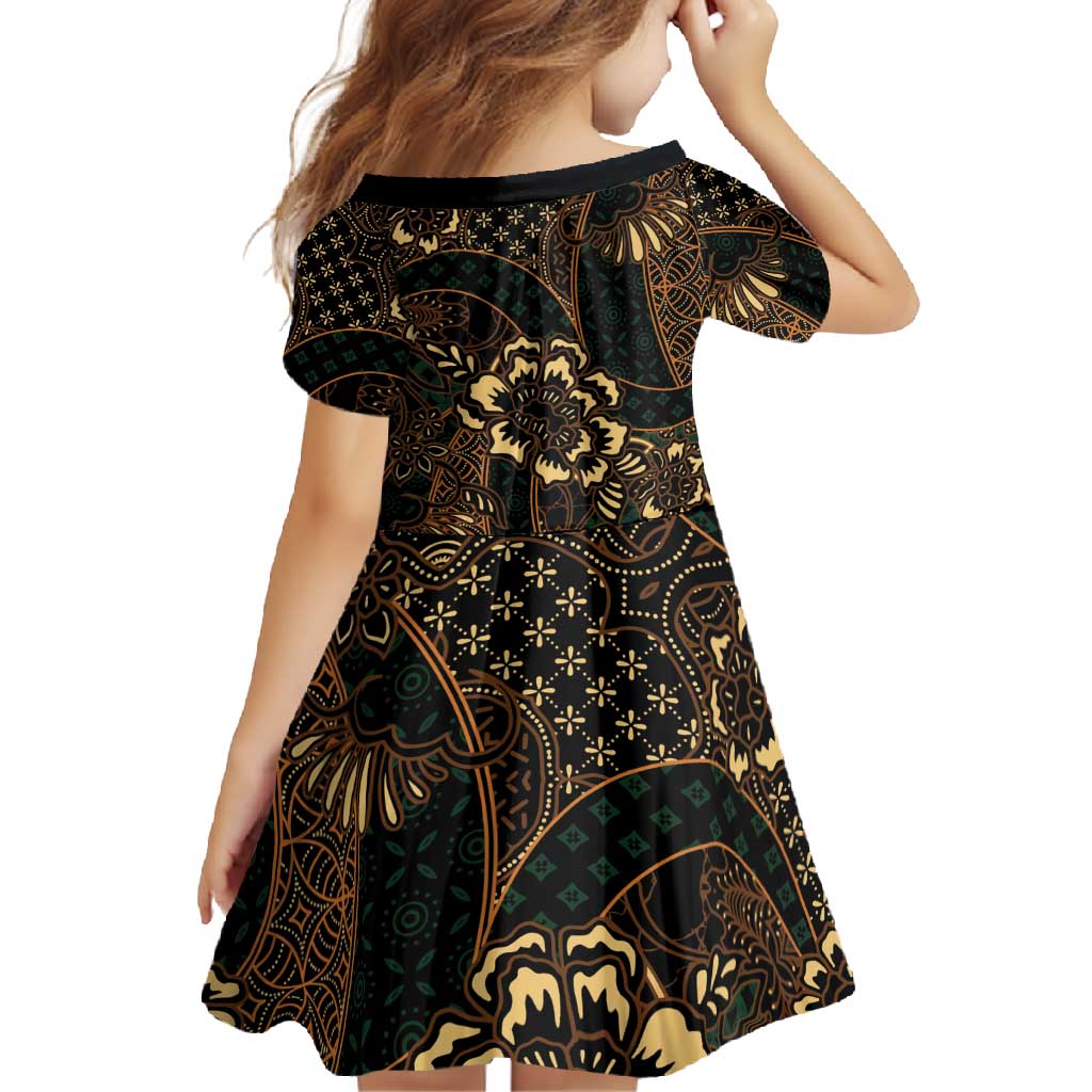Indonesian Batik Pattern Vintage Brown Family Matching Long Sleeve Bodycon Dress and Hawaiian Shirt LT01 - Polynesian Pride
