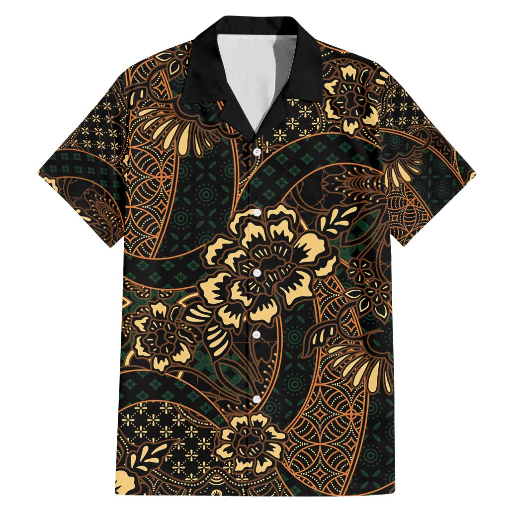 Indonesian Batik Pattern Vintage Brown Family Matching Mermaid Dress and Hawaiian Shirt LT01 Dad's Shirt - Short Sleeve Brown - Polynesian Pride