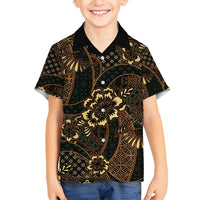 Indonesian Batik Pattern Vintage Brown Family Matching Tank Maxi Dress and Hawaiian Shirt LT01 Son's Shirt Brown - Polynesian Pride