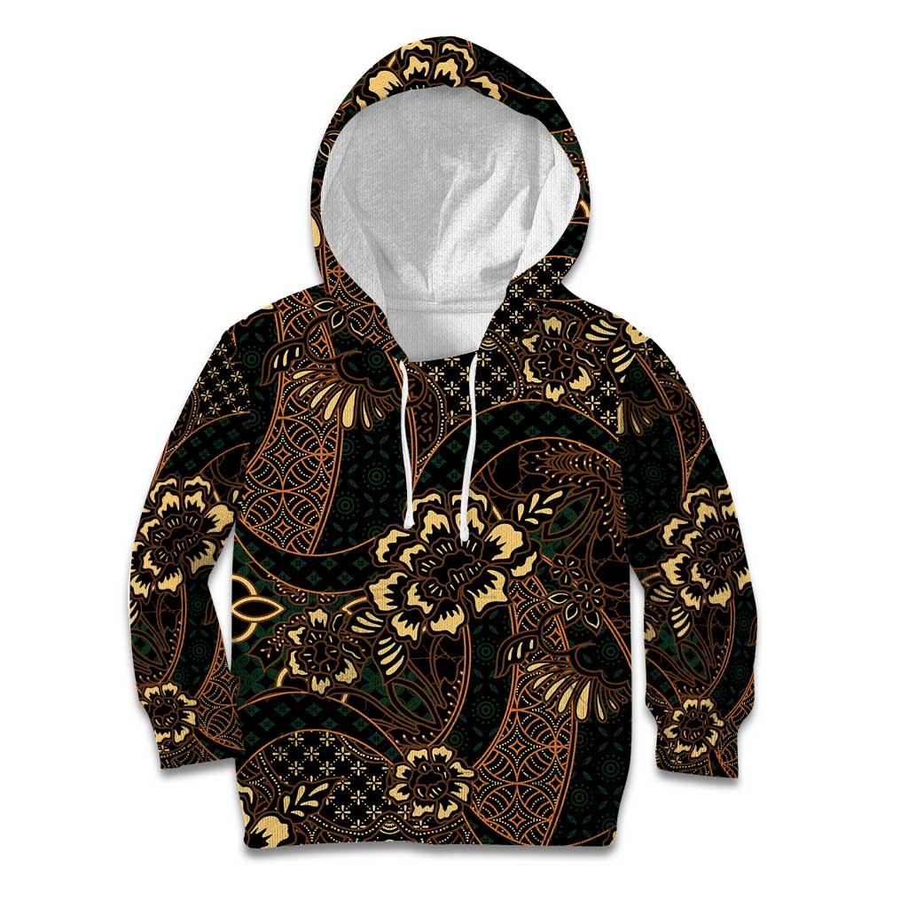 Indonesian Batik Pattern Vintage Brown Kid Hoodie LT01 Hoodie Brown - Polynesian Pride