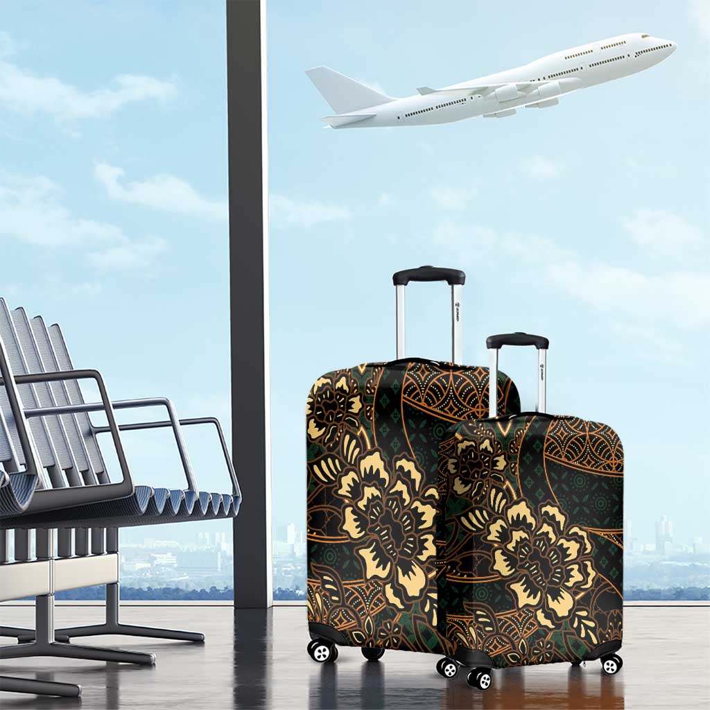 Indonesian Batik Pattern Vintage Brown Luggage Cover