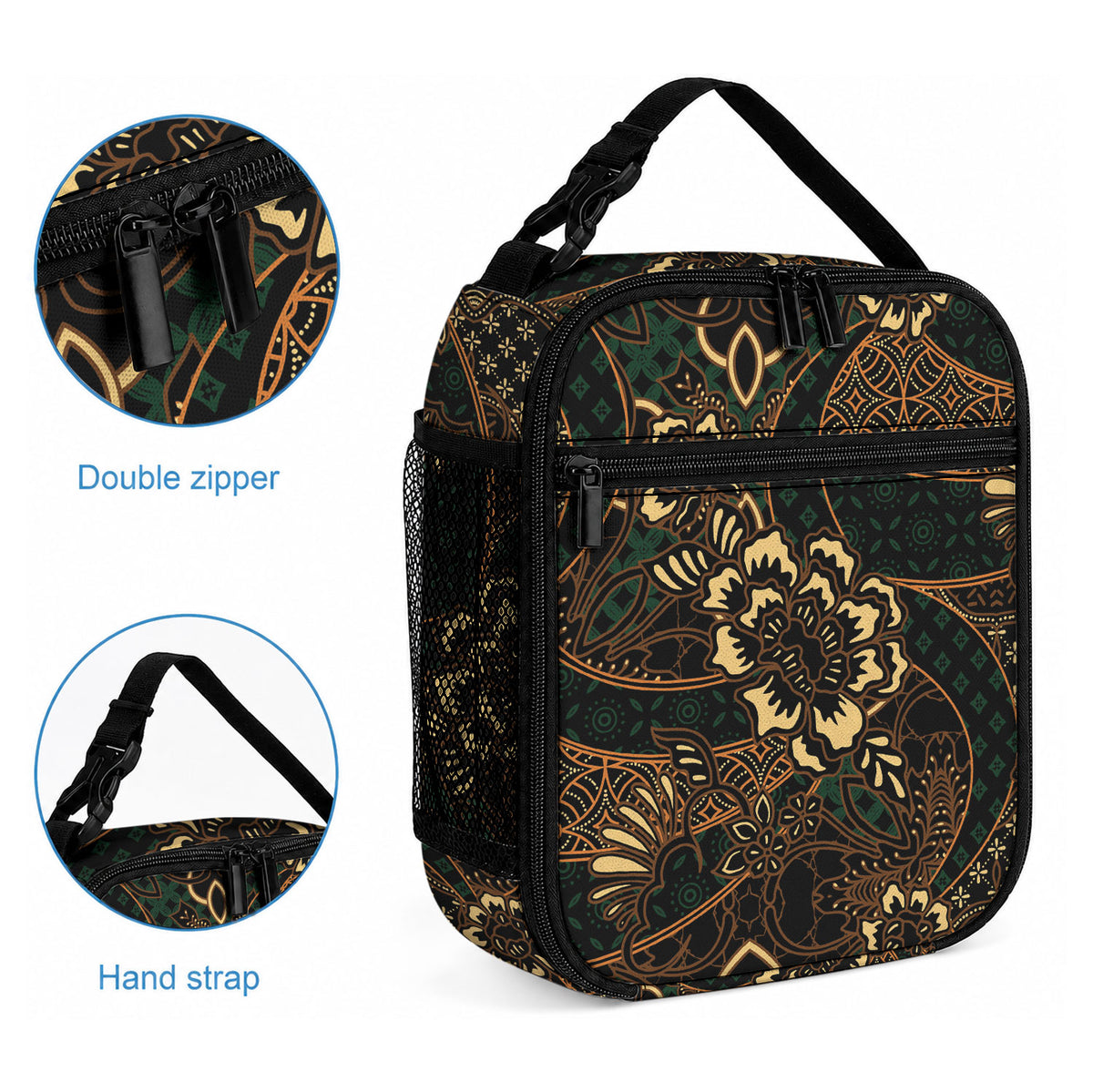 Indonesian Batik Pattern Vintage Brown Lunch Bag