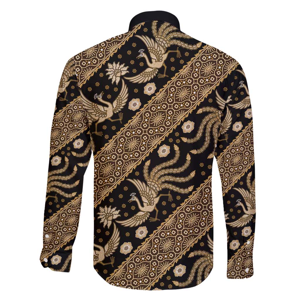 Indonesia Batik Pattern Family Matching Tank Maxi Dress and Hawaiian Shirt Gold Version