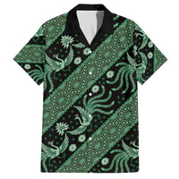 Indonesia Batik Pattern Family Matching Off The Shoulder Long Sleeve Dress and Hawaiian Shirt Green Version LT01 Dad's Shirt - Short Sleeve Green - Polynesian Pride