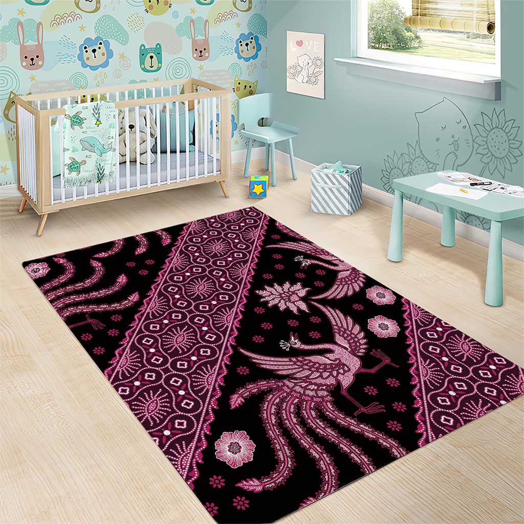 Indonesia Batik Pattern Area Rug Pink Version