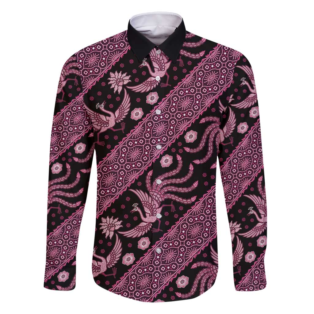 Indonesia Batik Pattern Family Matching Tank Maxi Dress and Hawaiian Shirt Pink Version