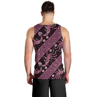 Indonesia Batik Pattern Men Tank Top Pink Version