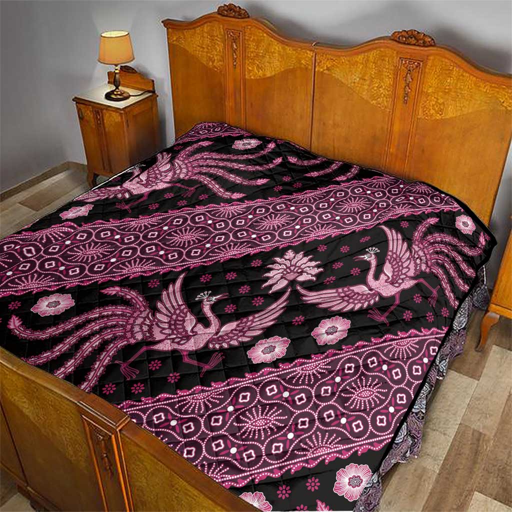Indonesia Batik Pattern Quilt Pink Version