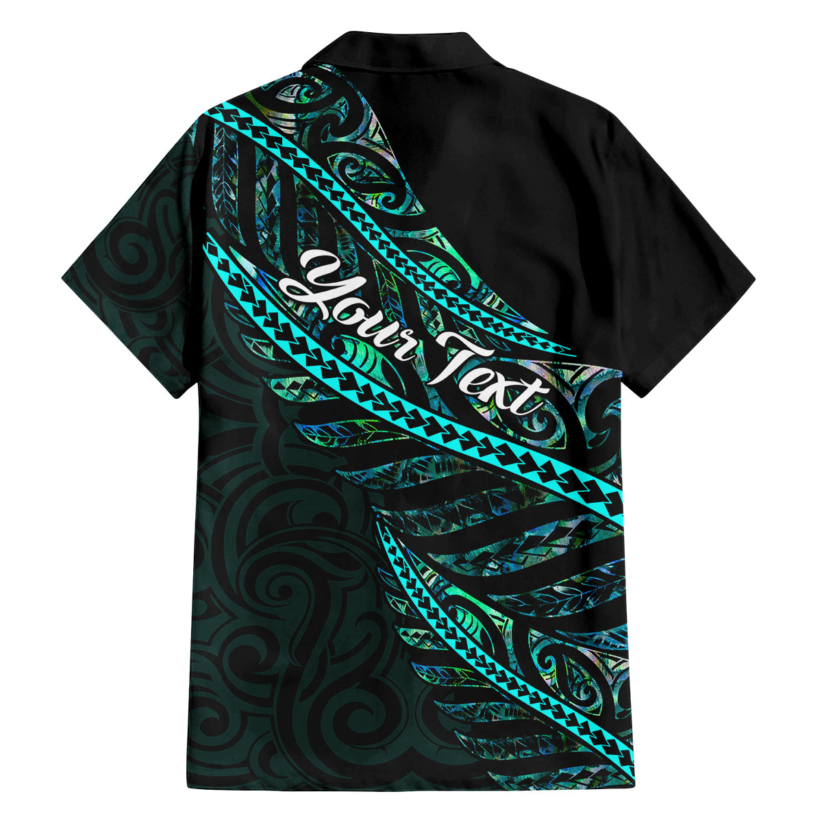 Personalised Aotearoa Family Matching Off Shoulder Long Sleeve Dress and Hawaiian Shirt Silver Fern Mix Paua Shell Polynesian Pattern LT01 - Polynesian Pride