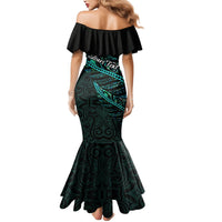 Personalised Aotearoa Mermaid Dress Silver Fern Mix Paua Shell Polynesian Pattern LT01 - Polynesian Pride