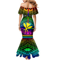 Personalised Hawaii Family Matching Mermaid Dress and Hawaiian Shirt Kanaka Maoli Kakau 2023 National Coming Out Day LT01 - Polynesian Pride