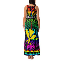 Personalised Hawaii Family Matching Tank Maxi Dress and Hawaiian Shirt Kanaka Maoli Kakau 2023 National Coming Out Day LT01 - Polynesian Pride