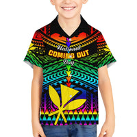 Personalised Hawaii Hawaiian Shirt Kanaka Maoli Kakau 2023 National Coming Out Day LT01 - Polynesian Pride
