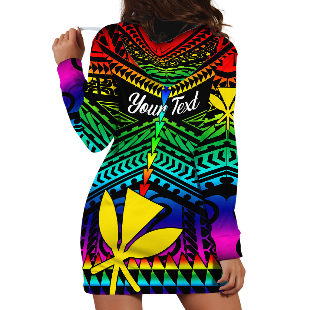 Personalised Hawaii Hoodie Dress Kanaka Maoli Kakau 2023 National Coming Out Day LT01 - Polynesian Pride