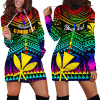 Personalised Hawaii Hoodie Dress Kanaka Maoli Kakau 2023 National Coming Out Day LT01 - Polynesian Pride