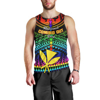 Personalised Hawaii Men Tank Top Kanaka Maoli Kakau 2023 National Coming Out Day LT01 - Polynesian Pride
