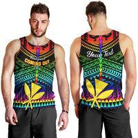 Personalised Hawaii Men Tank Top Kanaka Maoli Kakau 2023 National Coming Out Day LT01 - Polynesian Pride