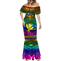 Personalised Hawaii Mermaid Dress Kanaka Maoli Kakau 2023 National Coming Out Day LT01 - Polynesian Pride