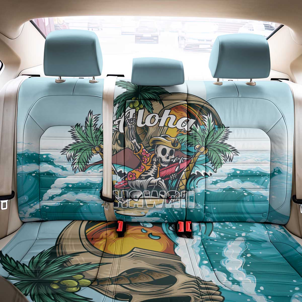 Aloha Hawaii Skeleton Back Car Seat Cover Tropical Summer Vibe LT01 - Polynesian Pride