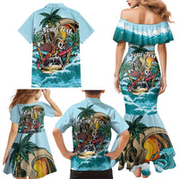Personalized Aloha Hawaii Skeleton Family Matching Mermaid Dress and Hawaiian Shirt Tropical Summer Vibe LT01 - Polynesian Pride