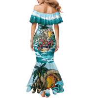 Personalized Aloha Hawaii Skeleton Family Matching Mermaid Dress and Hawaiian Shirt Tropical Summer Vibe LT01 - Polynesian Pride