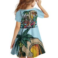 Personalized Aloha Hawaii Skeleton Family Matching Off The Shoulder Long Sleeve Dress and Hawaiian Shirt Tropical Summer Vibe LT01 - Polynesian Pride