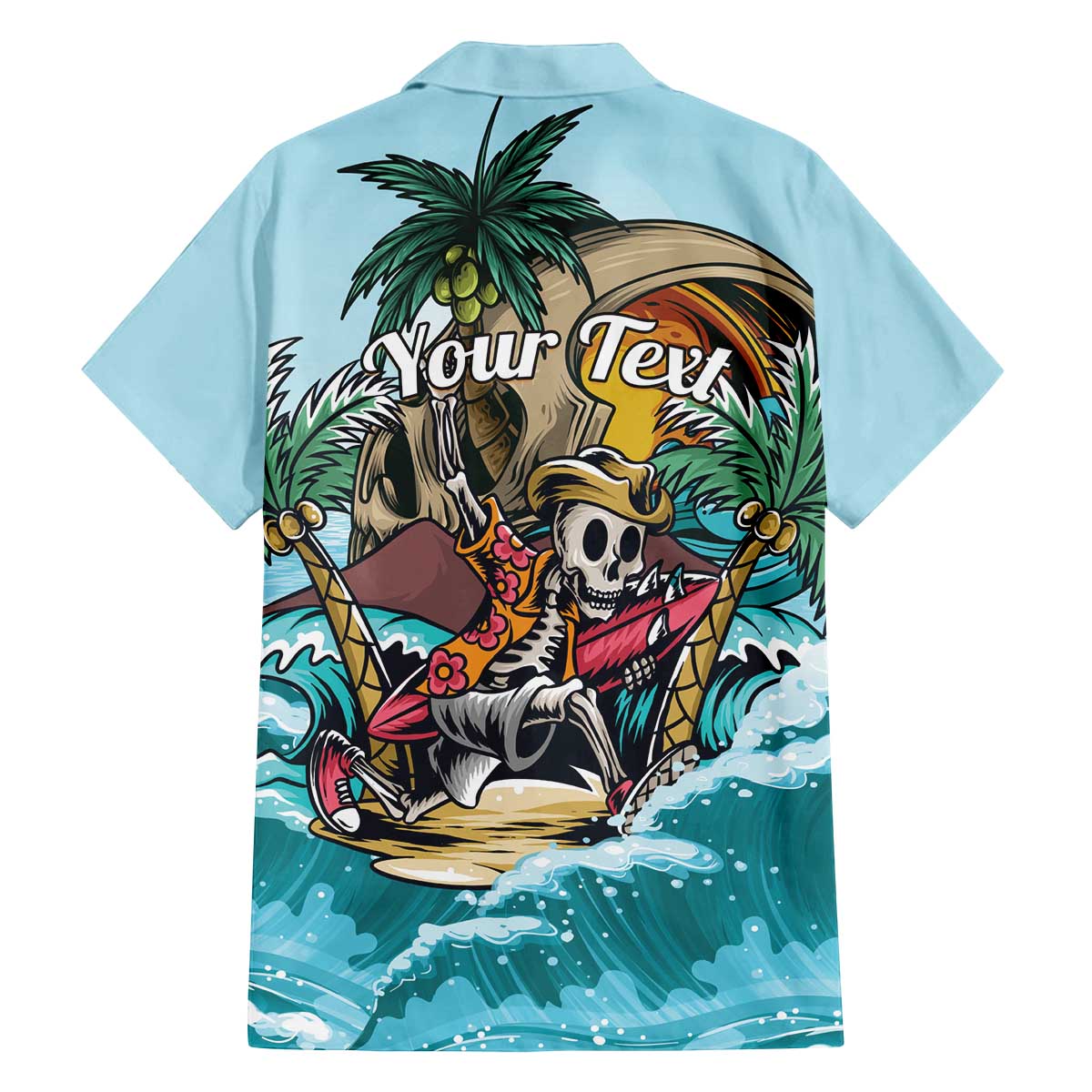 Personalized Aloha Hawaii Skeleton Family Matching Off Shoulder Short Dress and Hawaiian Shirt Tropical Summer Vibe LT01 - Polynesian Pride
