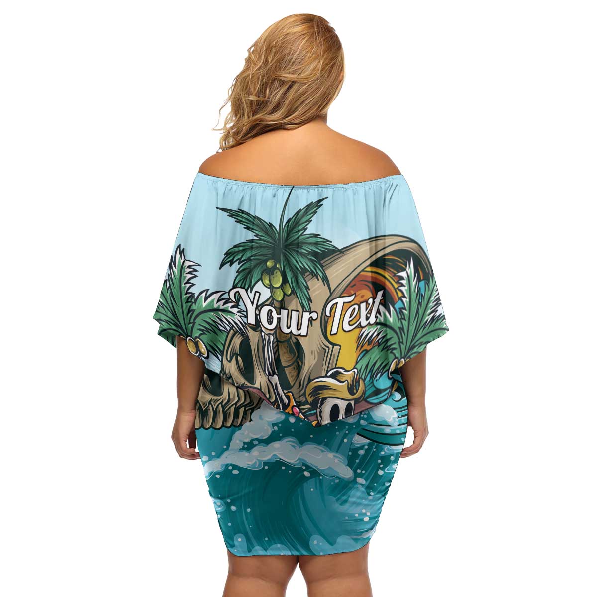 Personalized Aloha Hawaii Skeleton Family Matching Off Shoulder Short Dress and Hawaiian Shirt Tropical Summer Vibe LT01 - Polynesian Pride