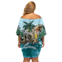 Personalized Aloha Hawaii Skeleton Family Matching Off Shoulder Short Dress and Hawaiian Shirt Tropical Summer Vibe LT01 - Polynesian Pride