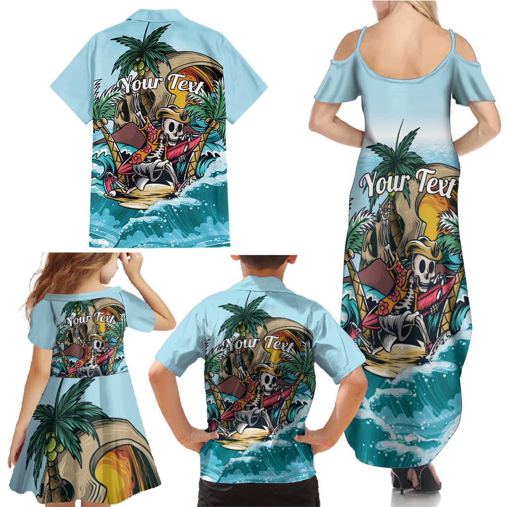 Personalized Aloha Hawaii Skeleton Family Matching Summer Maxi Dress and Hawaiian Shirt Tropical Summer Vibe LT01 - Polynesian Pride